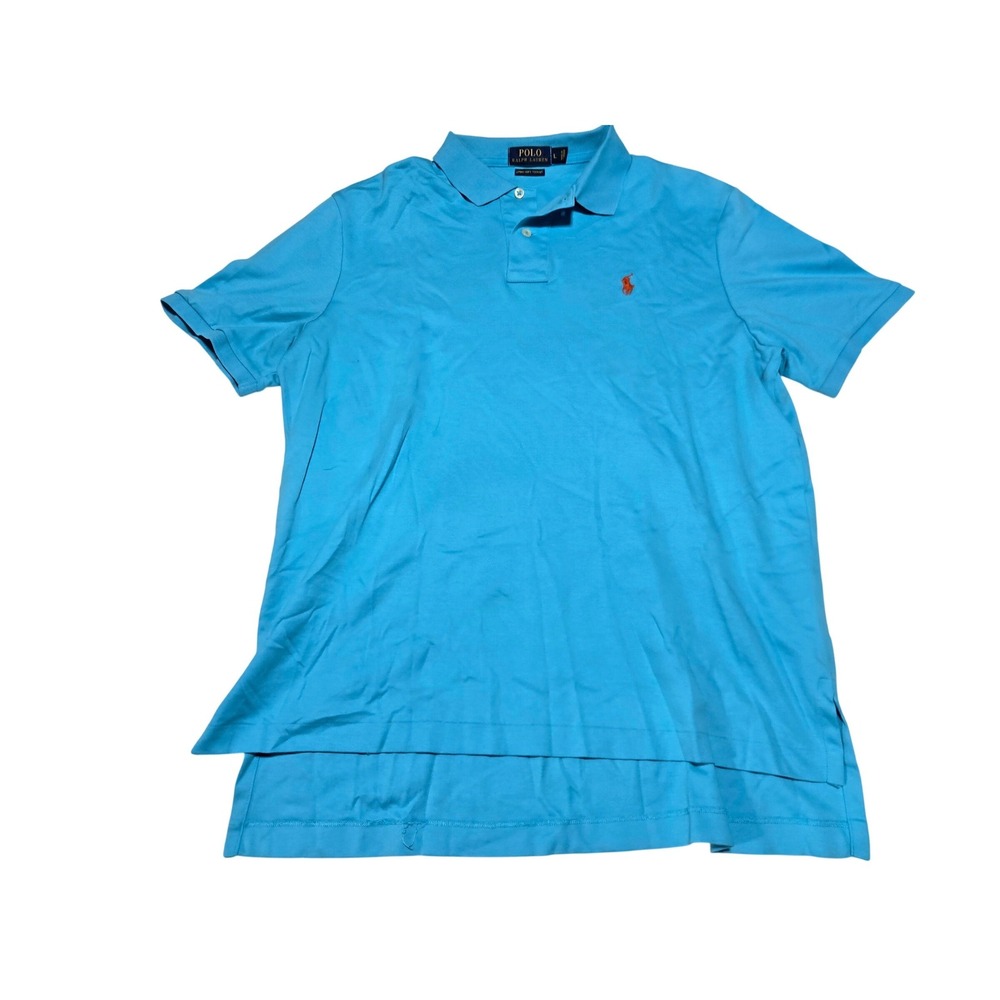 Ralph Lauren Polo Bright Blue Pima Soft Touch‎ Polo Shirt Men's L